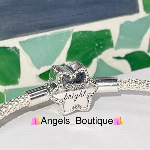 New Pandora Wire Mesh Snowflake Clasp Bracelet With 5 Charms - Picture 4 of 6